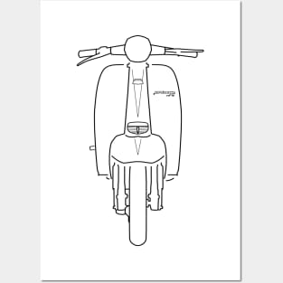 Classic 1960s Lambretta TV175 scooter black outline graphic Posters and Art